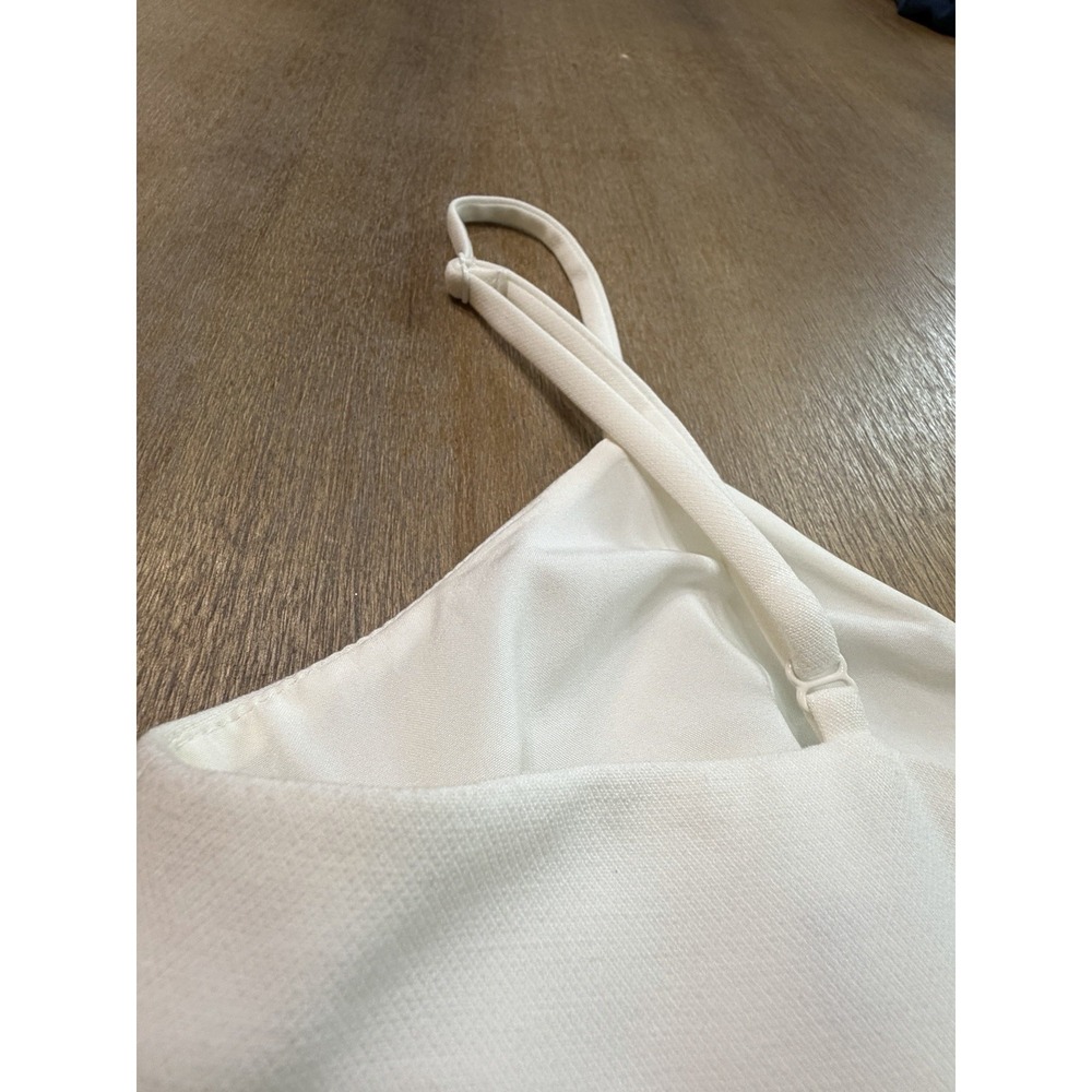 French Connection Whisper White Faux Wrap Mini Dress Size 2 Spaghetti Strap - Picture 7 of 10